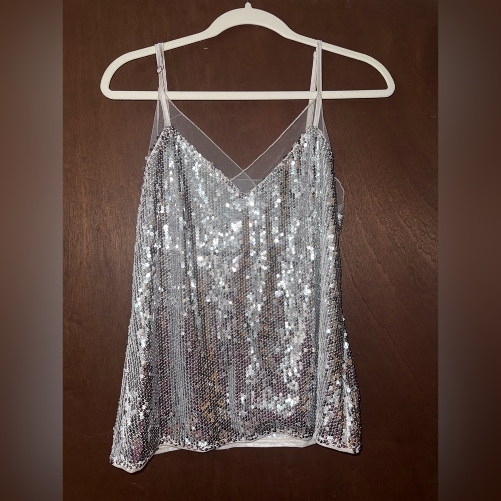 Silver Sequin Women's Top